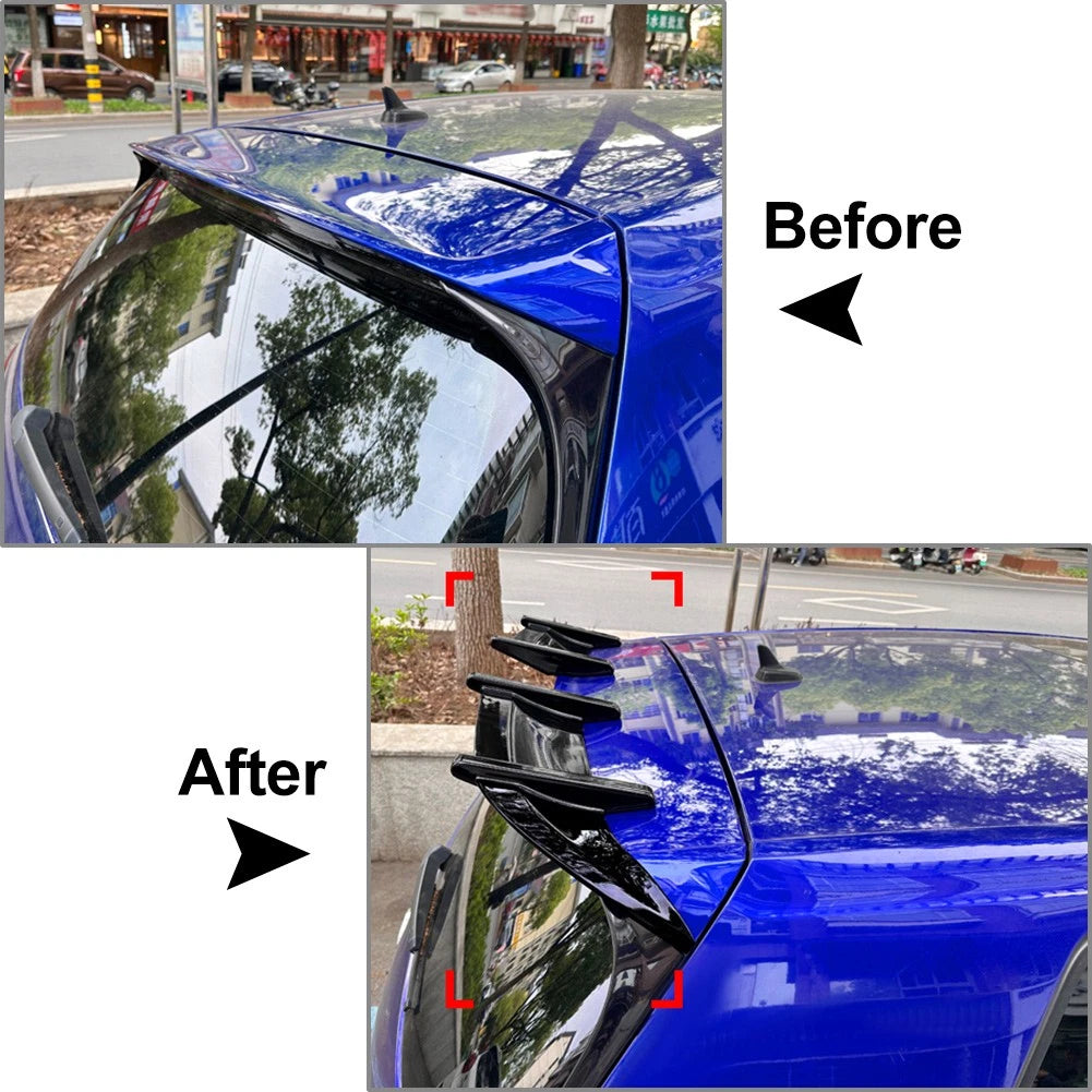 US 2pcs ABS Rear Roof Spoiler Wing Lip For VW Golf MK7 MK7.5 GTD R 2013-2019