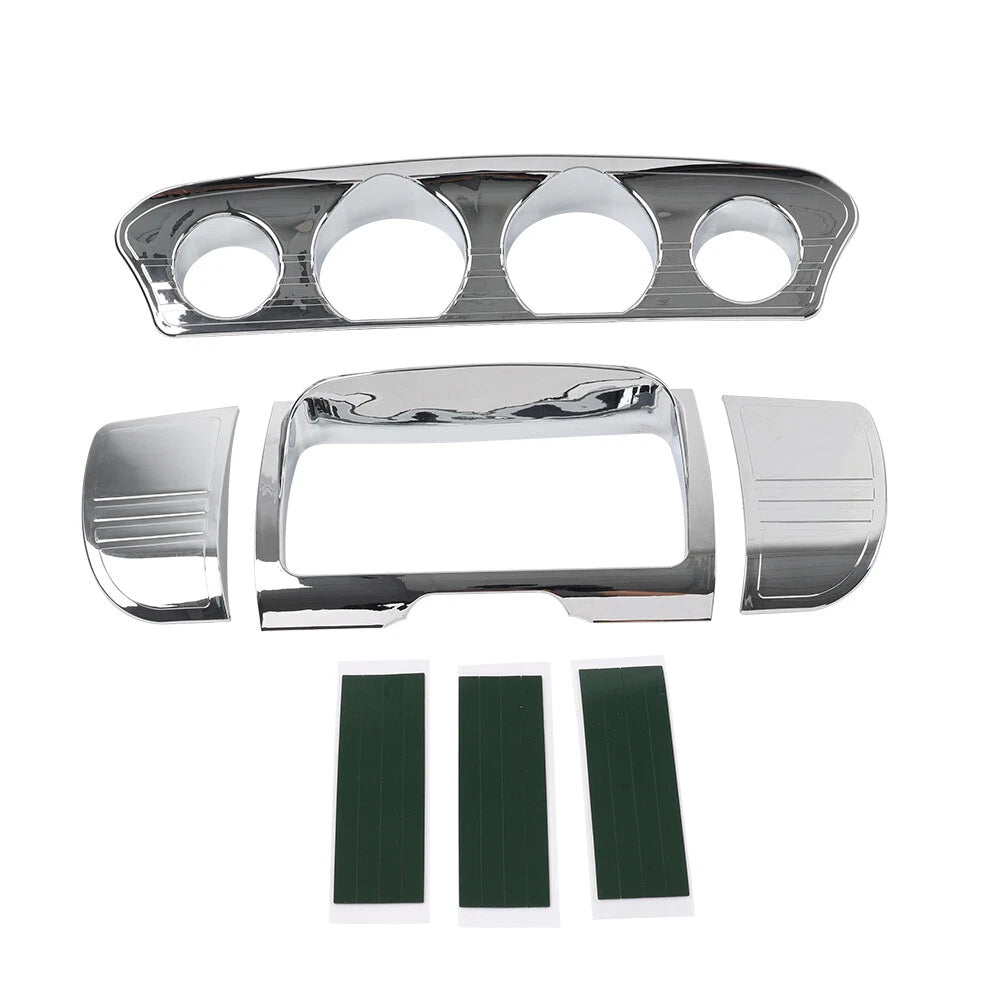 Tri Line Gauge Stereo Accent Trim Cover For Harley Touring Electra Street Glide