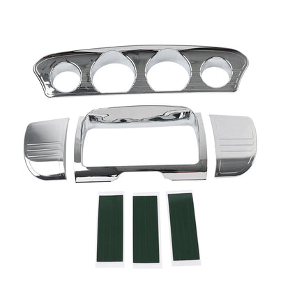 Tri Line Gauge Stereo Accent Trim Cover For Harley Touring Electra Street Glide