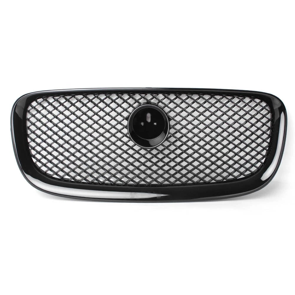 Front Center Upper Grille Glossy Black For Jaguar XF XFR 2012-2015