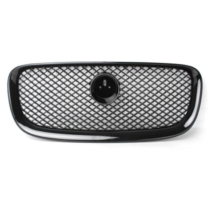 Front Center Upper Grille Glossy Black For Jaguar XF XFR 2012-2015