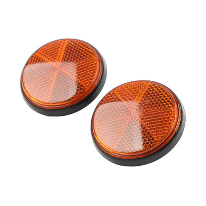 M5 2PCS Round Warning Reflector Side Marker Universal For Motorcycle ATV Yellow