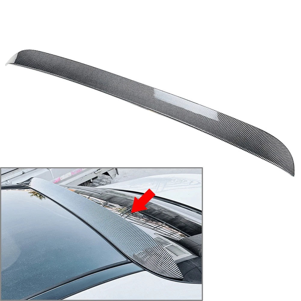 Rear Roof Spoiler Wing Trunk Upper Lip For Benz C Class W205 15-21 Carbon Black