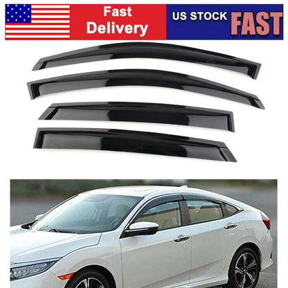 Smoke Window Vent Visor Rain Guard Shade For Honda Civic Sedan 2016-2020 2017 18