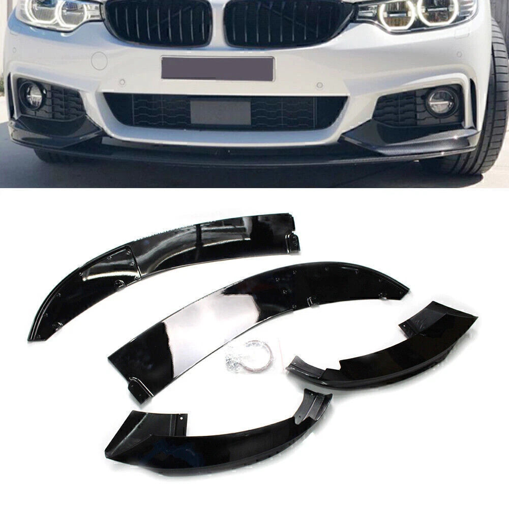Front Bumper Lip Gloss Black Fit For BMW F32 F33 F36 4 Series M Sport 2014-20
