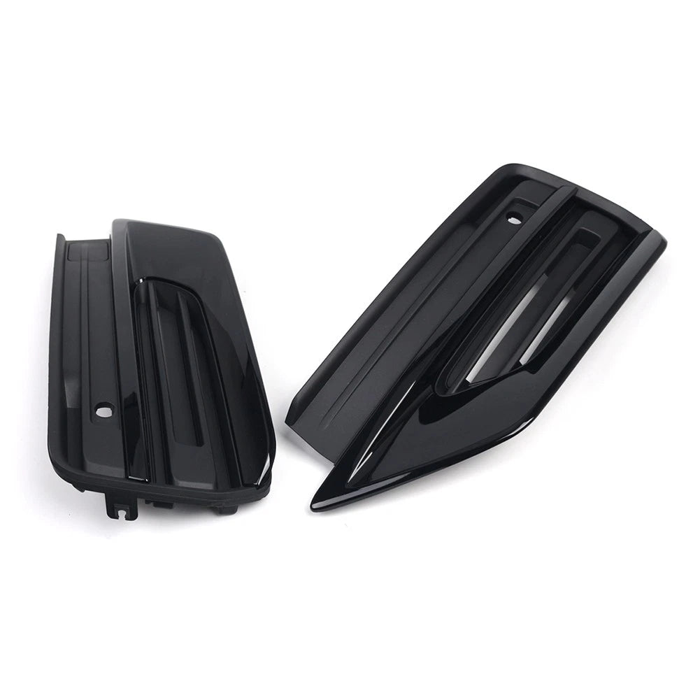 Front Bumper Fog Light Grille Glossy Black For Volvo XC90 2020-2024