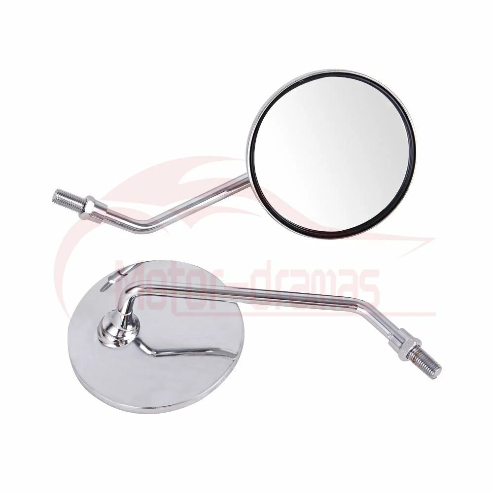 Pair Motorcycle Rear View Rearview Side Round Mirrors Universal 10mm For Yamaha