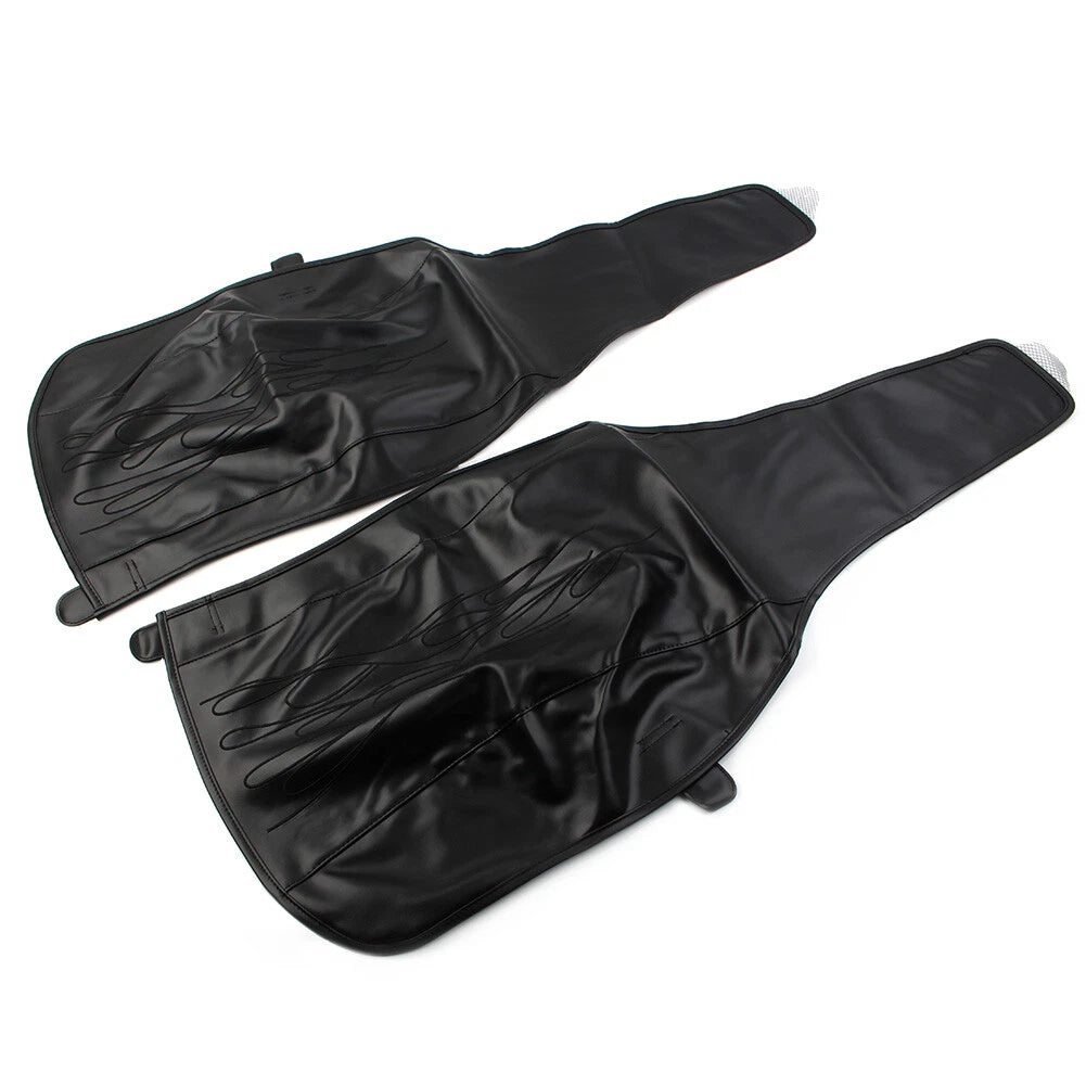 Flame Rear Trike Fender Bra Fit Harley Tri Glide Ultra Classic Black PU Leather