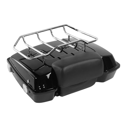 5.5" Trunk Backrest Pad Mount Rack Fit For Harley Touring 09-13 12