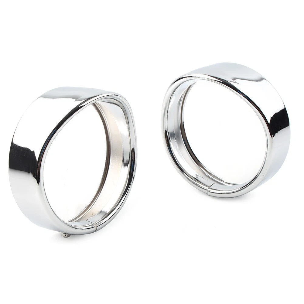 Chrome 4.5" Passing Lights Lamp Trim Ring Bezel Visor Cover For Harley FLHT FLHR