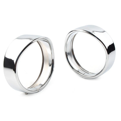 Chrome 4.5" Passing Lights Lamp Trim Ring Bezel Visor Cover For Harley FLHT FLHR