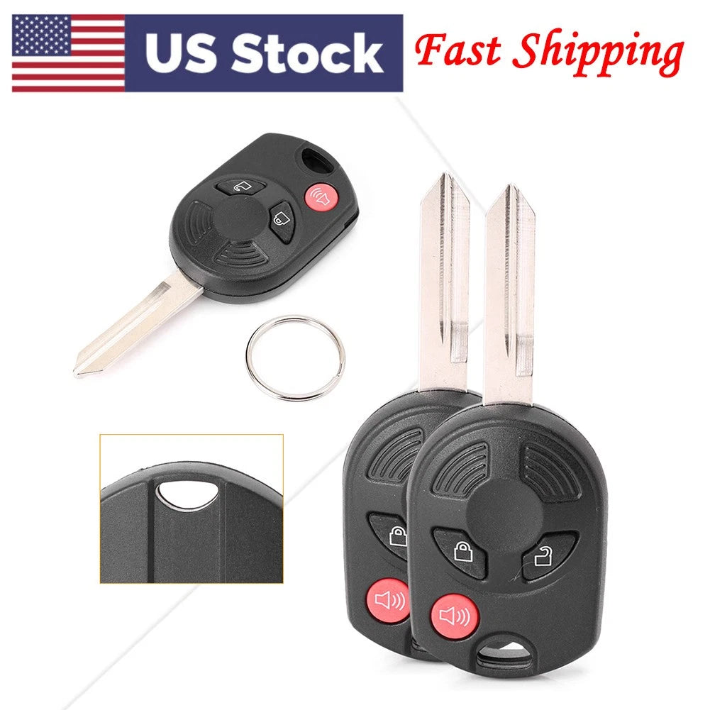 2x Uncut Smart Remote Car Key Fob 3 Button Fit Ford Expedition/Escape/Edge/F-150