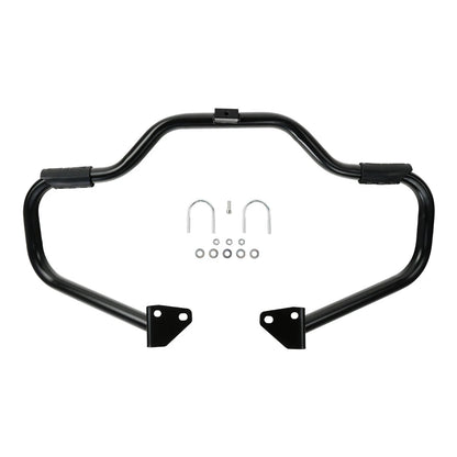 Black 1.25" Highway Engine Guard Crash Bar For Harley Dyna Super Wide Glide 06+