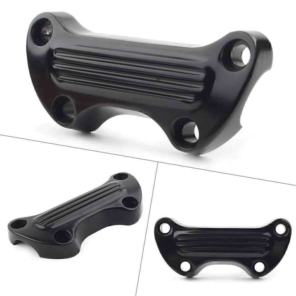 For Harley Sportster Softail Dyna 1" Handlebar Riser Top Clamp Cover Black