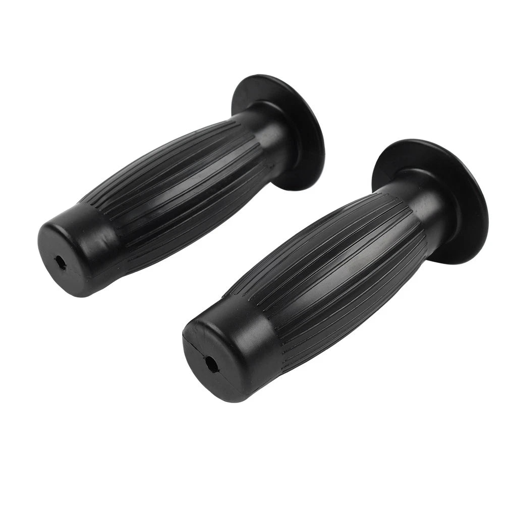Universal 7/8" 1" Easy-Hold Hand Grips Vintage Motorcycle Handlebars Black