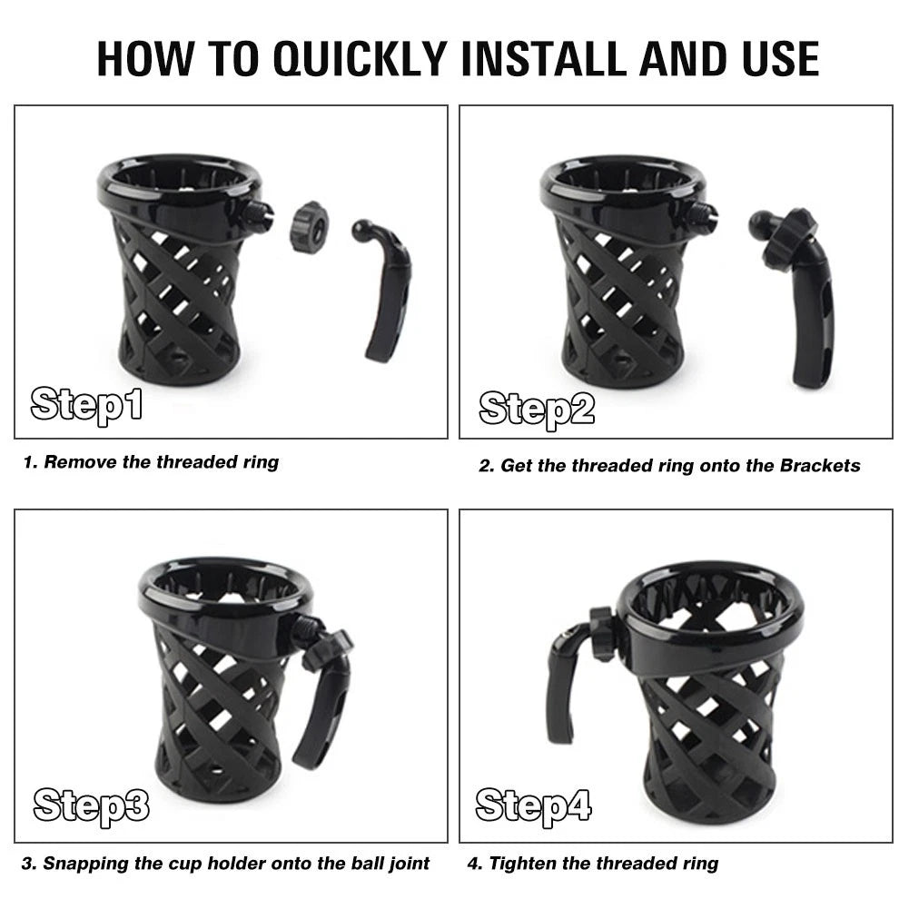 Moto Handlebar Cup Holder W/Mesh Basket Mount Longer For Goldwing GL1800 2001-21