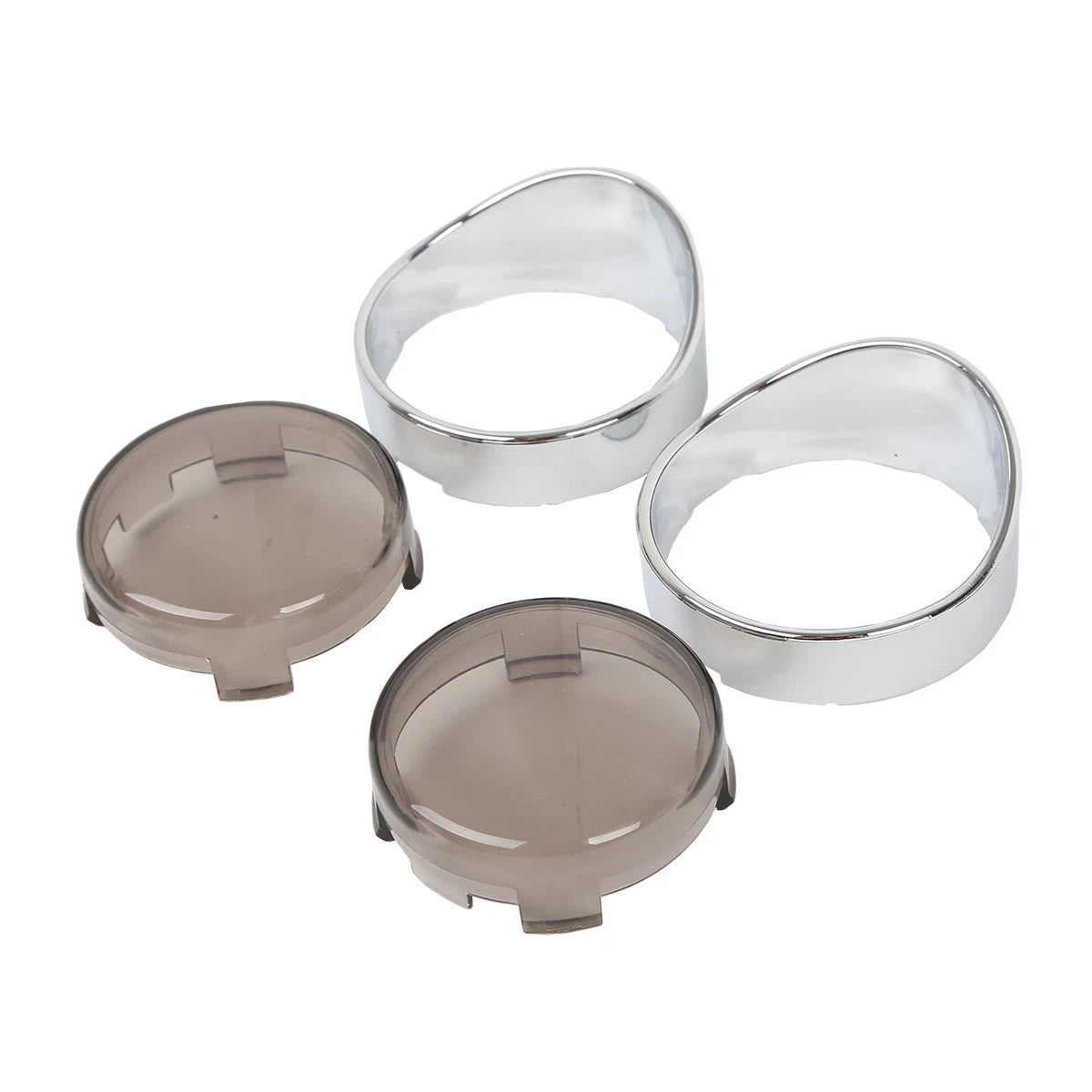 Turn Signal Light Trim Ring Visors & Smoke Lens Fit For Harley Dyna Sportster XL