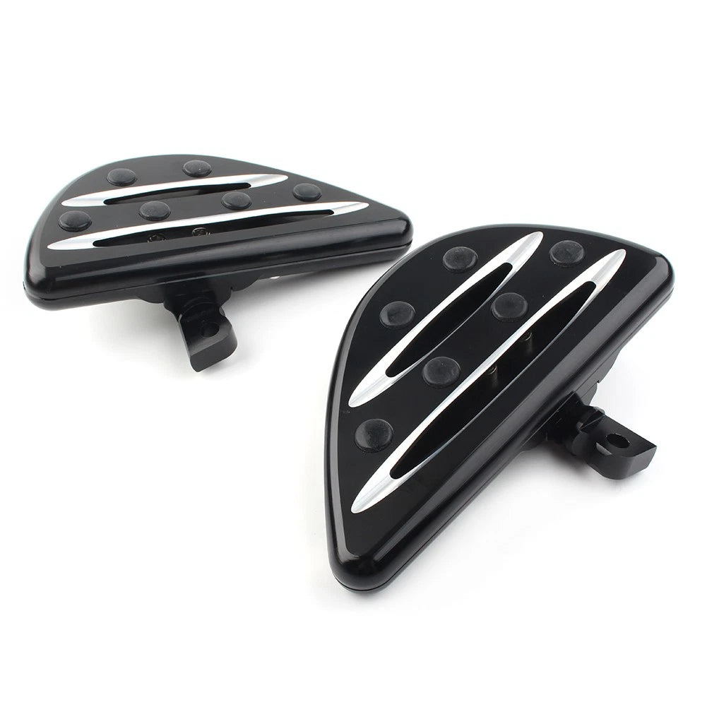 Black Rear Passenger Floorboards Floor Boards Foot Pegs for Harley Electra Glide
