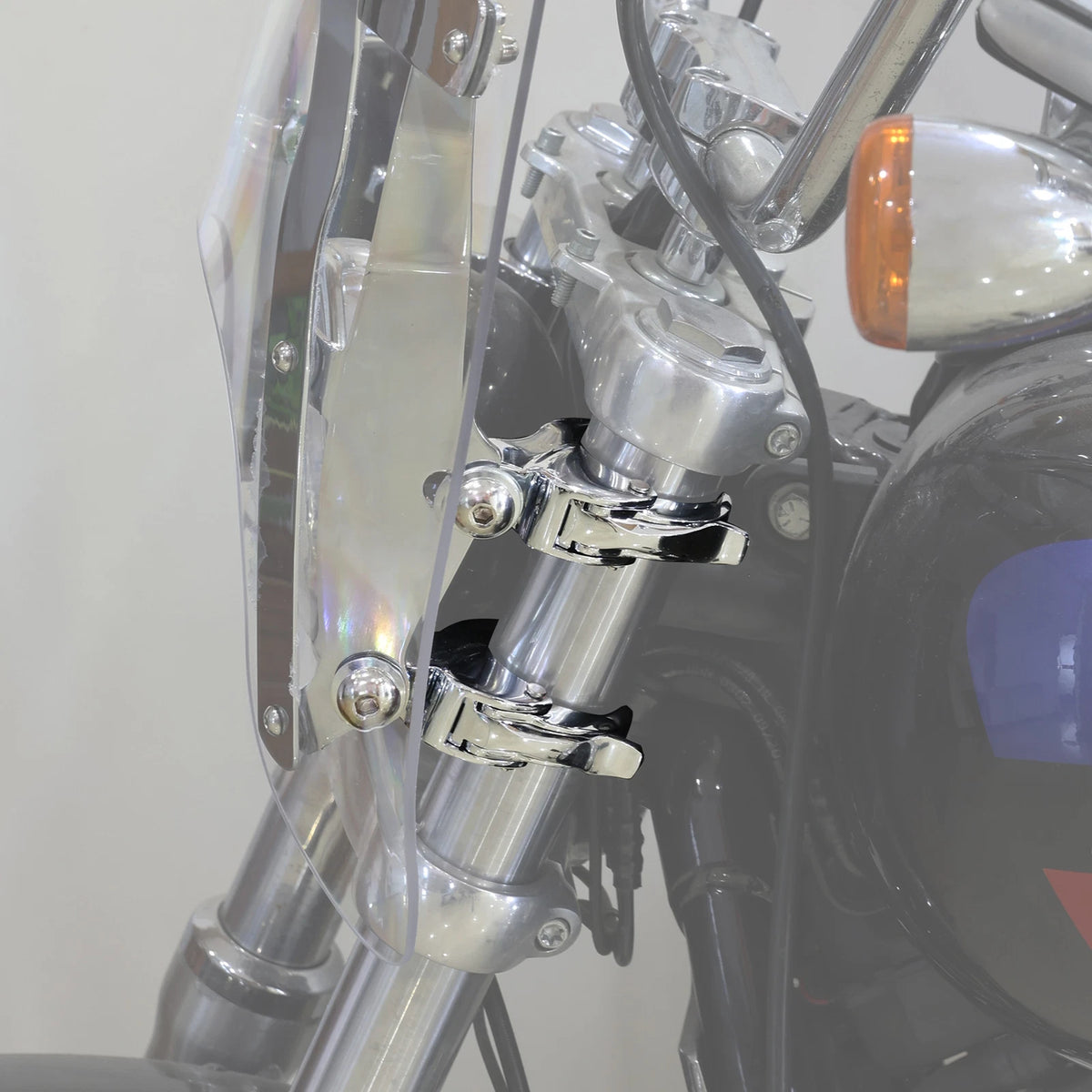 49mm Detachable Windshield Clamps Fit For Harley V-Rod Super Glide Fat Bob 18-Up