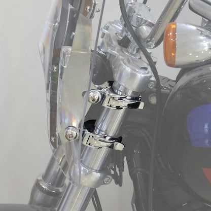 49mm Detachable Windshield Clamps Fit For Harley V-Rod Super Glide Fat Bob 18-Up