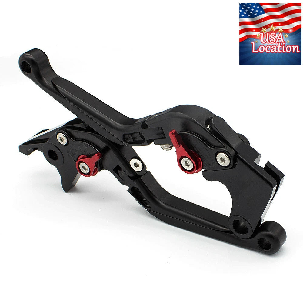 For Honda MONKEY Z125 2018-2024 Fold Extend Brake Clutch Levers Grips Black Set