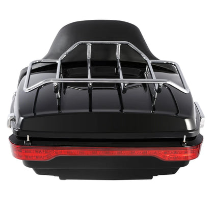 King Trunk Luggage Pad LED Tail Light Rack Mount For Harley Street Glide 2009-13
