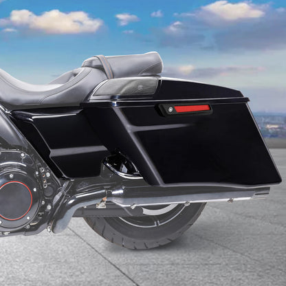 Vivid Black 4" Extended Hard Saddlebags Fit For Harley Touring Models 2014-Up US