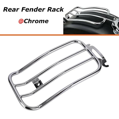 Chrome Solo Seat Luggage Rear Fender Rack For Harley Touring FLHT FLHR 1997-2015