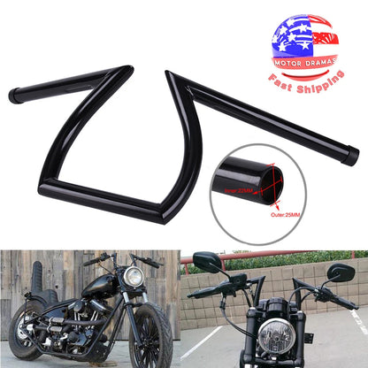 1" 25mm Drag Handlebar Z Bar 8-3/4" Rise For Honda Bobber Bike Motorcycle ATV US