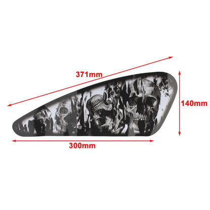 Fuel Gas Tank Decals Skull Stickers For Harley XL883 1200 Motor Pair Black USA