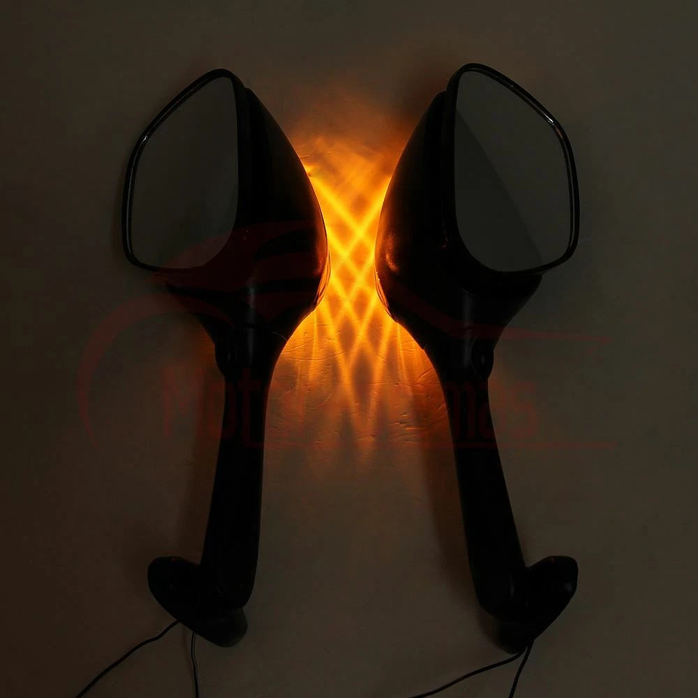 Rearview Mirrors w/ LED Turn Signal For Suzuki GSXR 1000 GSXR600 GSX-R 750 06-15