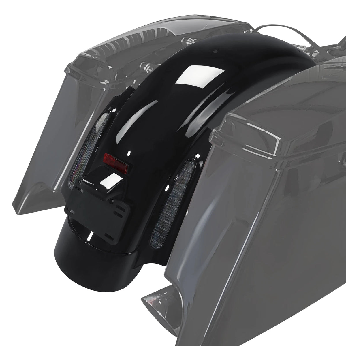Black Rear Fender LED System Fit For Harley CVO Touring Electra Road Glide 09-13