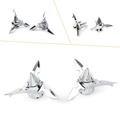 For Harley Softail Touring Chrome Spun Blade Spinning Front Axle Cap Nut Cover