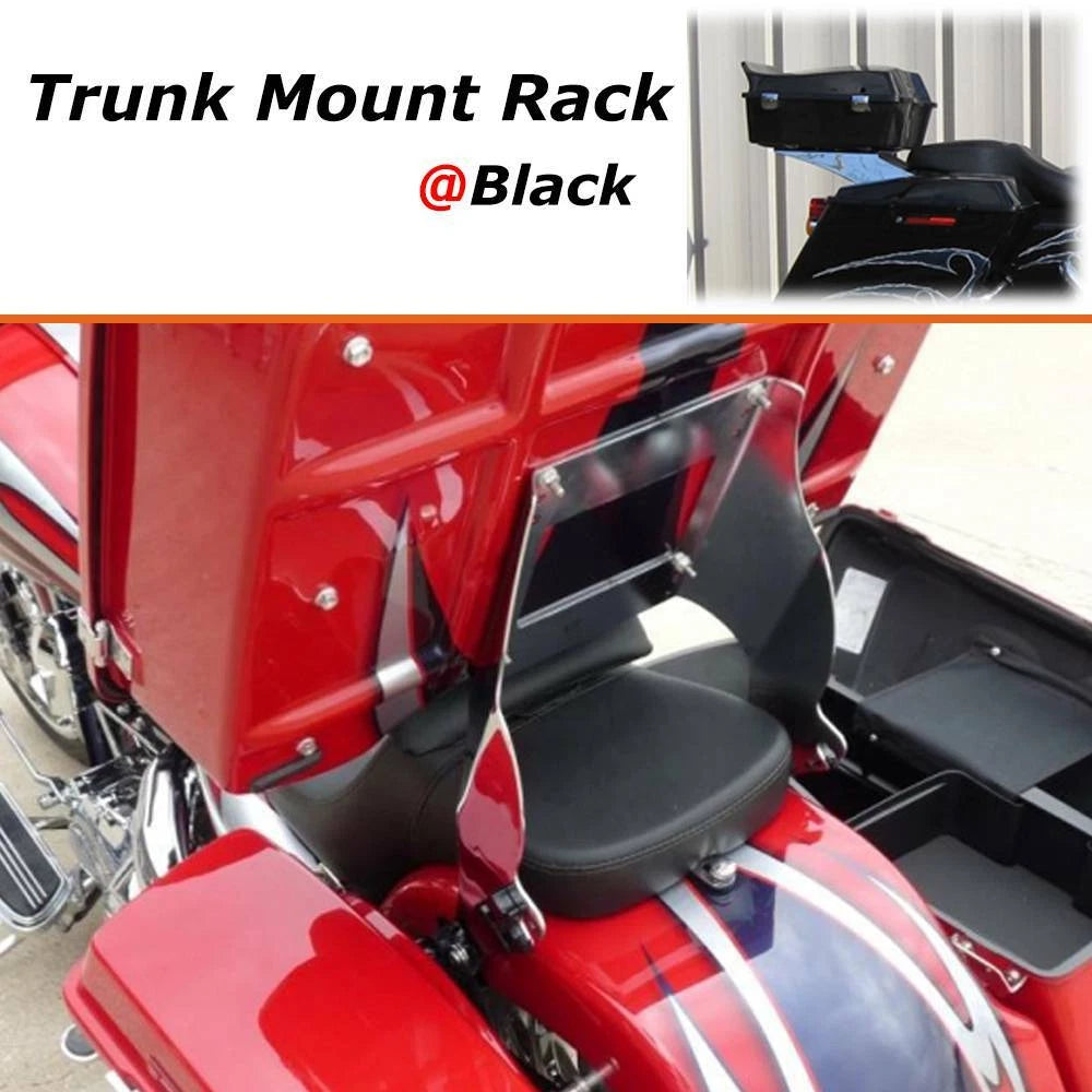 Two-up Tour Pack Pak Trunk Mount Bracket Luggage Rack For Harley Touring 97-08