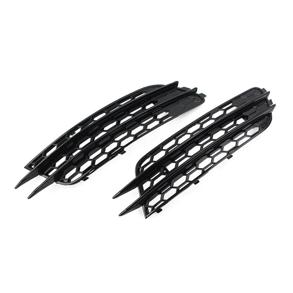 1 Pair Front Bumper Honeycomb Mesh Fog Light Grille Cover For Audi A6 C7 Sedan