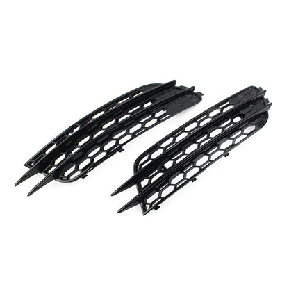 1 Pair Front Bumper Honeycomb Mesh Fog Light Grille Cover For Audi A6 C7 Sedan