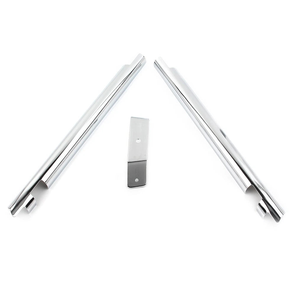 Pair Chrome Down Tube Frame Covers Accent Trim For Harley Softail Twin Cam 00-06