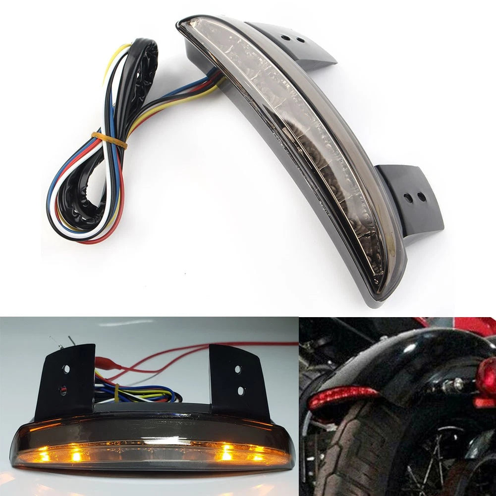 Motorcycle Rear Mudguard Edge Brake Tail Light Tan For Harley Breakout Bobber