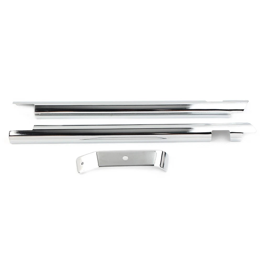 Pair Chrome Down Tube Frame Covers Accent Trim For Harley Softail Twin Cam 00-06
