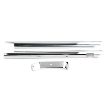 Pair Chrome Down Tube Frame Covers Accent Trim For Harley Softail Twin Cam 00-06