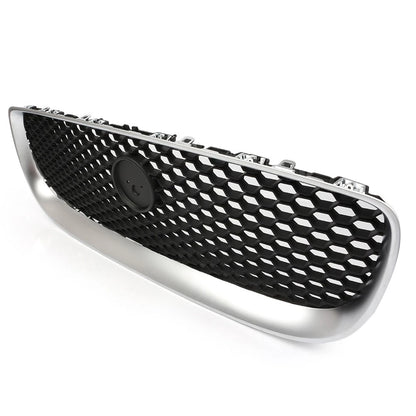 1pc Black+Chrome Front Center Grille Fit For JAGUAR XE 2015-2018