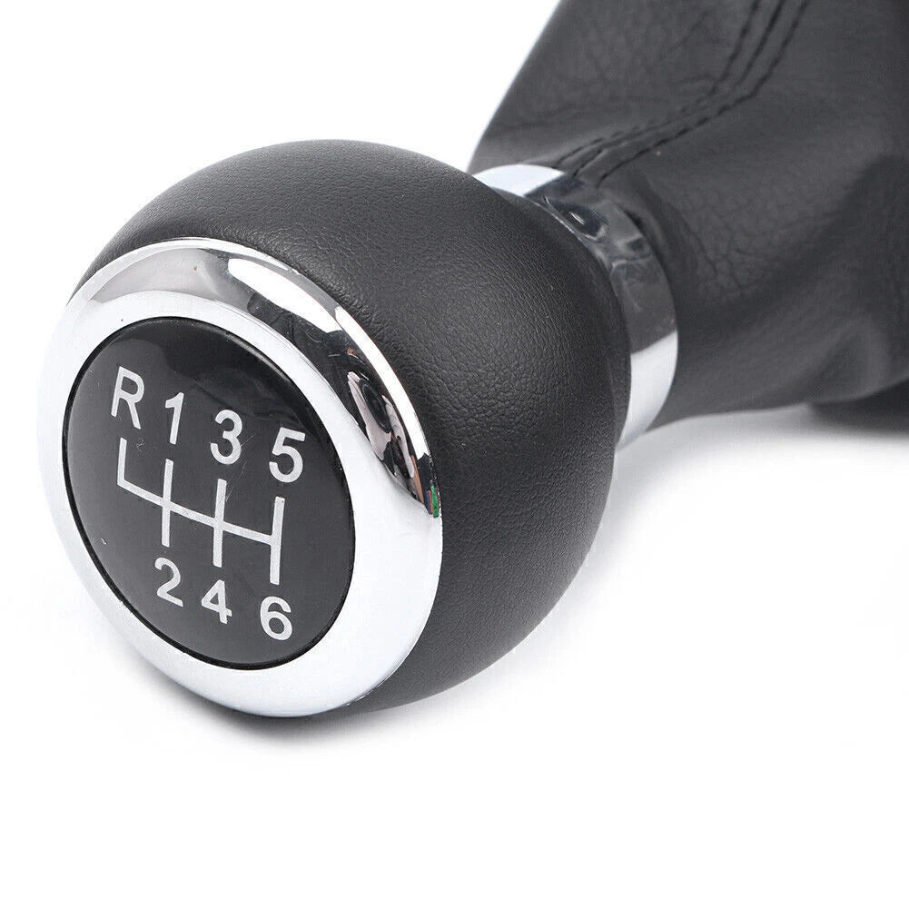 Manual Gear Shift Knob 6-Speed w/ Boot Cover Stick Lever Gaiter for VW Passat B6