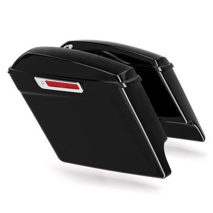 5" Stretched Hard Saddlebags Fit For Harley Softail Fatboy Cross Bones 1984-2017