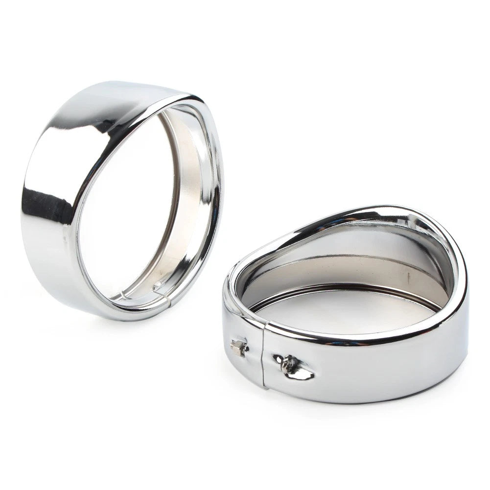 Chrome 4.5" Passing Lights Lamp Trim Ring Bezel Visor Cover For Harley FLHT FLHR