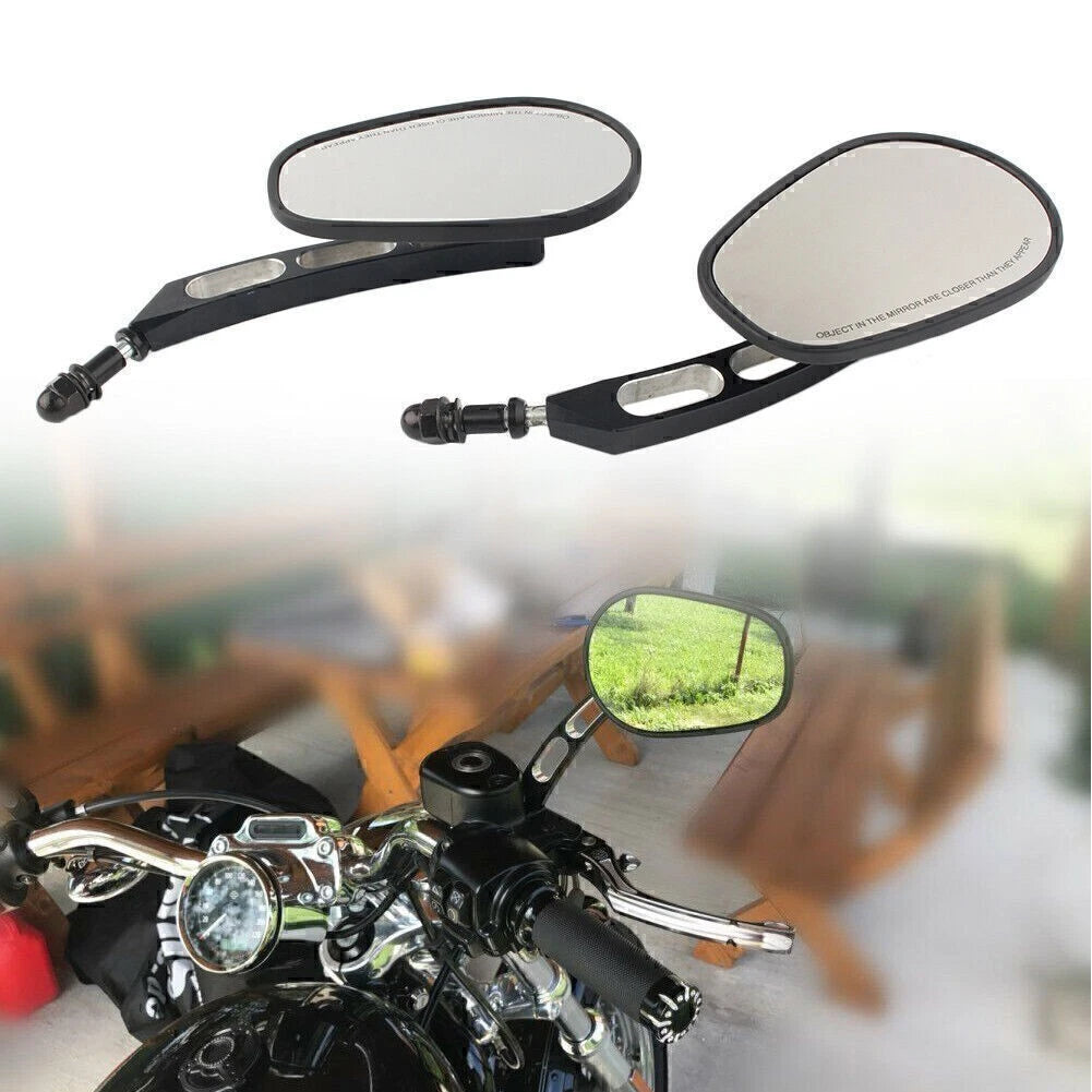2PCS Rearview Side Mirror Matte Black fit Sportster 883 Softail Touring Dyna mo