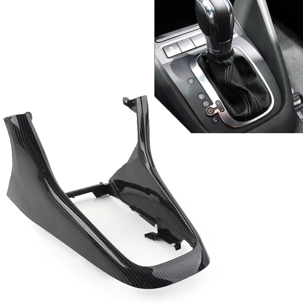 1x Front Console Cover Surround Trim For VW Golf MK6 2009-14 Carbon Fiber Black