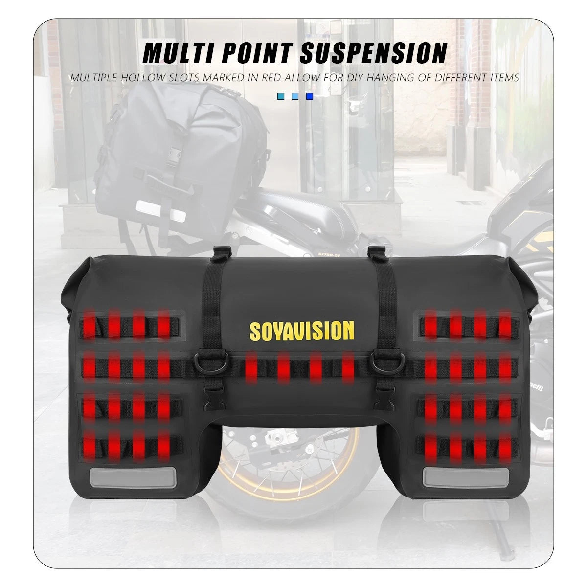Duffel Bag 50 Litre Waterproof Motorbike Motorcycle Tail Bags Travel Luggage