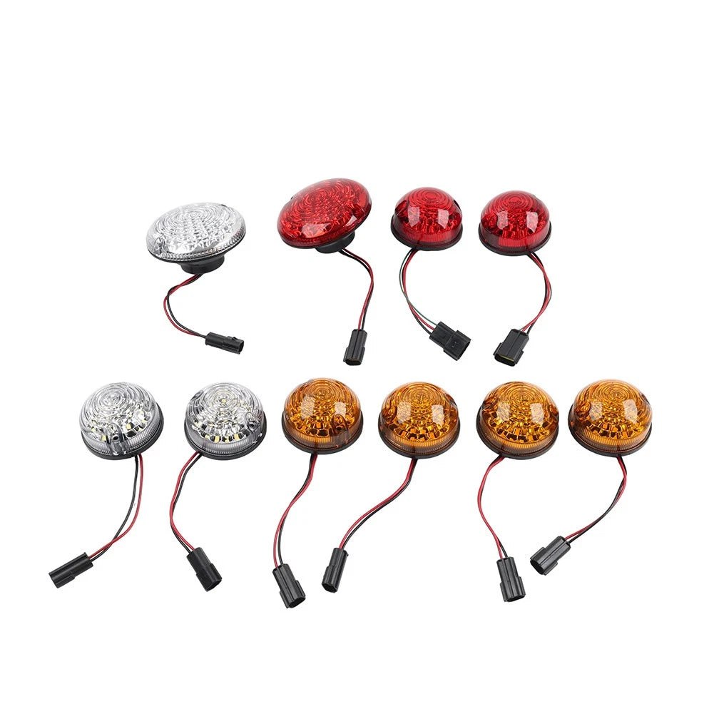 10Pcs Upgrade Round Led Indicator Light Lamp Kit For Land Rover Defender 1990-16