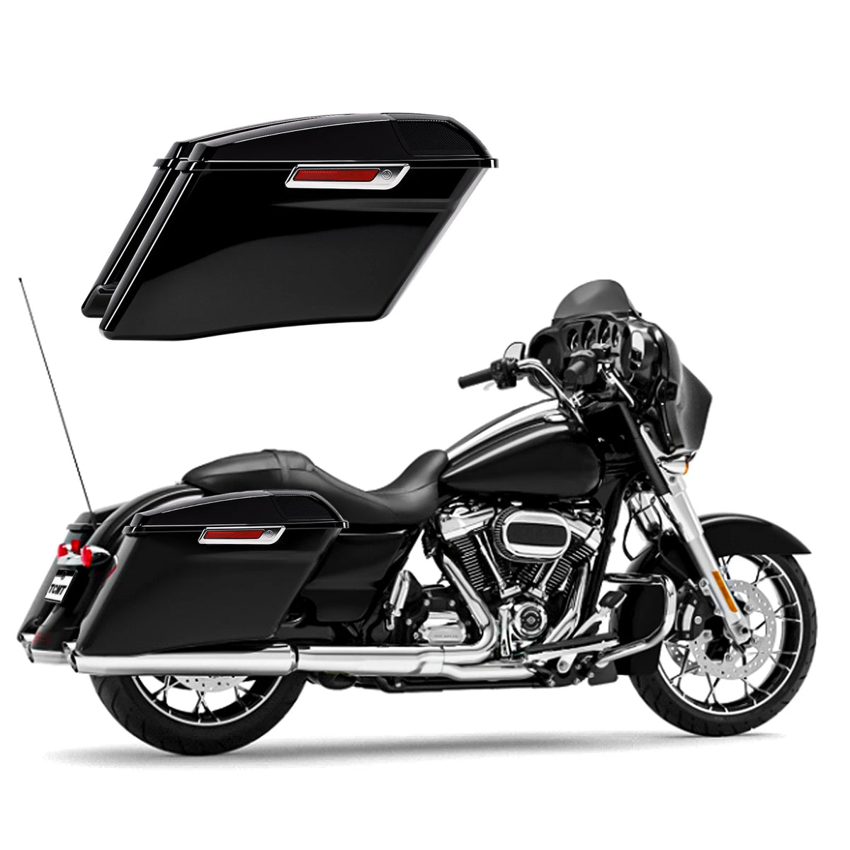 4" Extended Hard Saddlebags 5x7" Speaker Lids Fit For Harley CVO Touring 14-Up