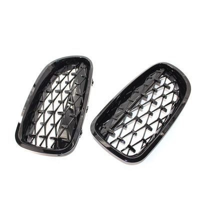 Front Kidney Grill Diamond Grille For BMW 5 Series F18 F10 2010-2017